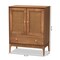 Baxton Studio Ramiel MidCentury Modern Ash Walnut Finished Wood and Rattan 1Drawer Sideboard 215-12428-ZORO - alternate 2